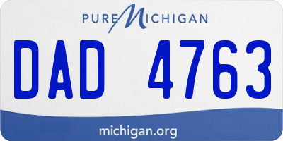 MI license plate DAD4763