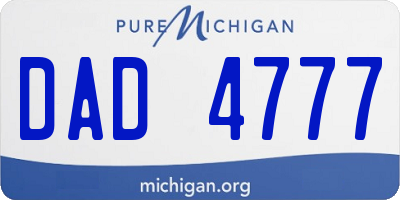 MI license plate DAD4777