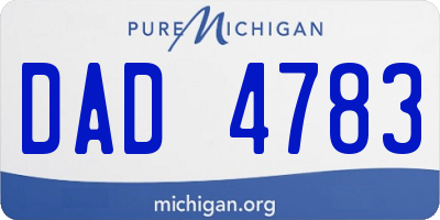 MI license plate DAD4783