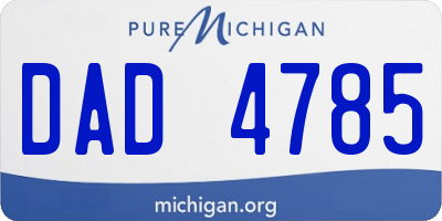 MI license plate DAD4785