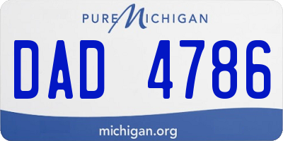 MI license plate DAD4786