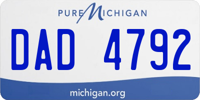 MI license plate DAD4792