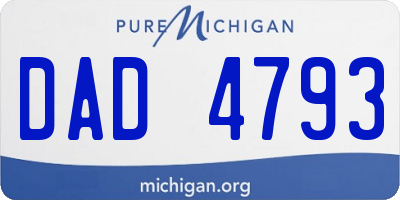 MI license plate DAD4793
