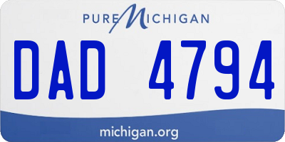 MI license plate DAD4794