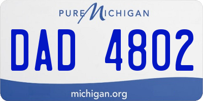 MI license plate DAD4802