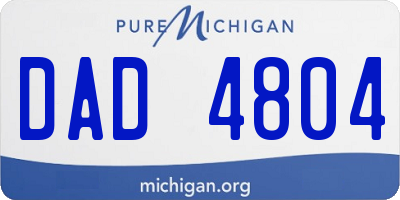 MI license plate DAD4804