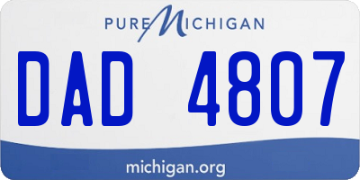 MI license plate DAD4807