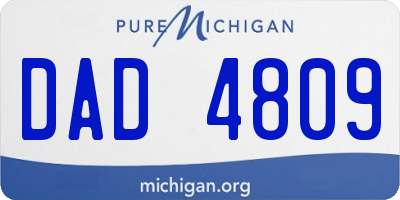 MI license plate DAD4809