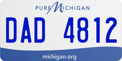 MI license plate DAD4812