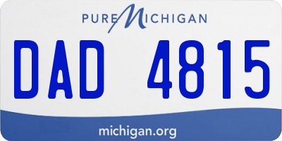 MI license plate DAD4815