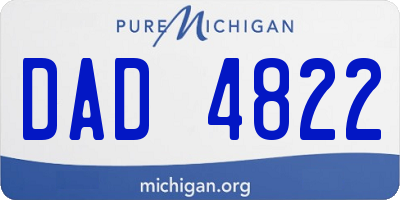 MI license plate DAD4822