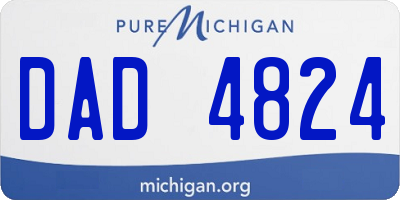MI license plate DAD4824