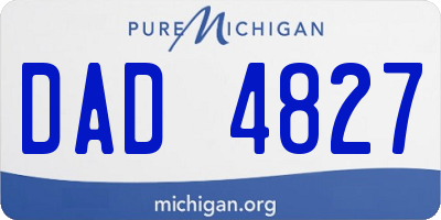 MI license plate DAD4827