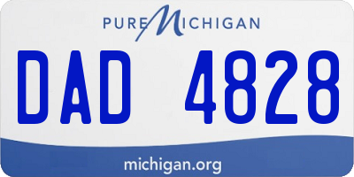 MI license plate DAD4828