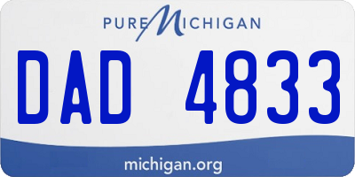 MI license plate DAD4833