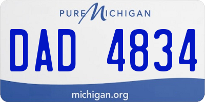 MI license plate DAD4834