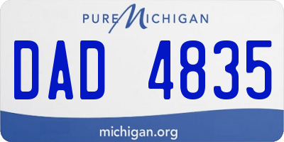 MI license plate DAD4835