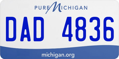 MI license plate DAD4836