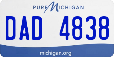 MI license plate DAD4838