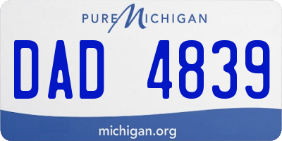 MI license plate DAD4839