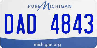 MI license plate DAD4843