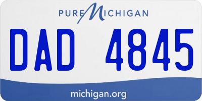 MI license plate DAD4845