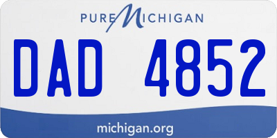 MI license plate DAD4852