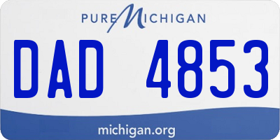 MI license plate DAD4853