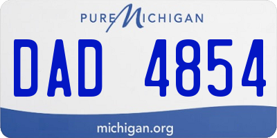 MI license plate DAD4854
