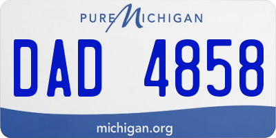 MI license plate DAD4858