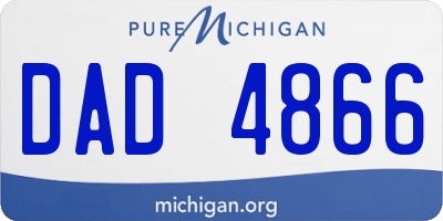 MI license plate DAD4866