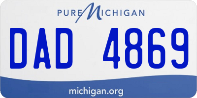 MI license plate DAD4869