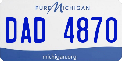 MI license plate DAD4870