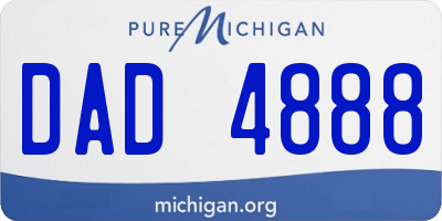 MI license plate DAD4888