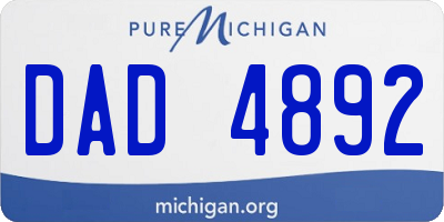 MI license plate DAD4892