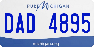 MI license plate DAD4895