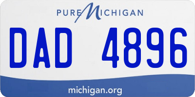 MI license plate DAD4896