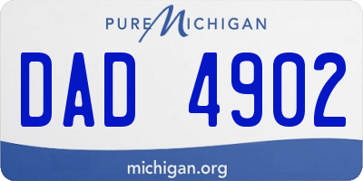 MI license plate DAD4902