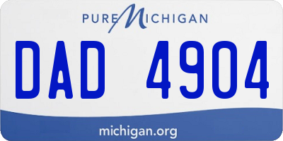 MI license plate DAD4904