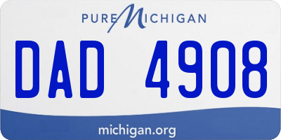 MI license plate DAD4908