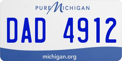 MI license plate DAD4912