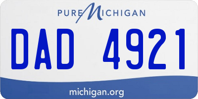 MI license plate DAD4921