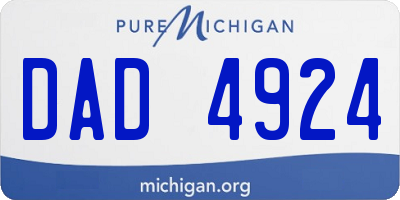 MI license plate DAD4924