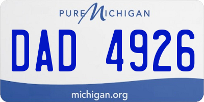 MI license plate DAD4926