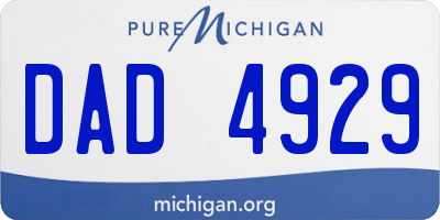 MI license plate DAD4929