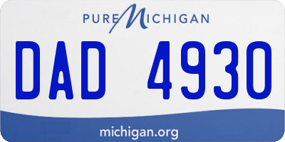 MI license plate DAD4930