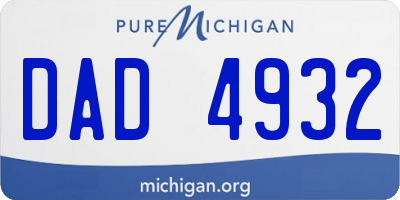 MI license plate DAD4932