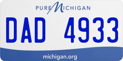 MI license plate DAD4933