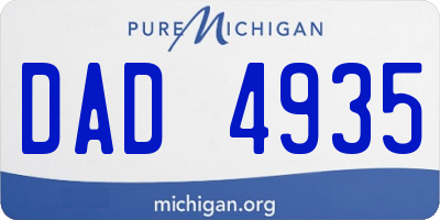 MI license plate DAD4935