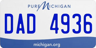 MI license plate DAD4936